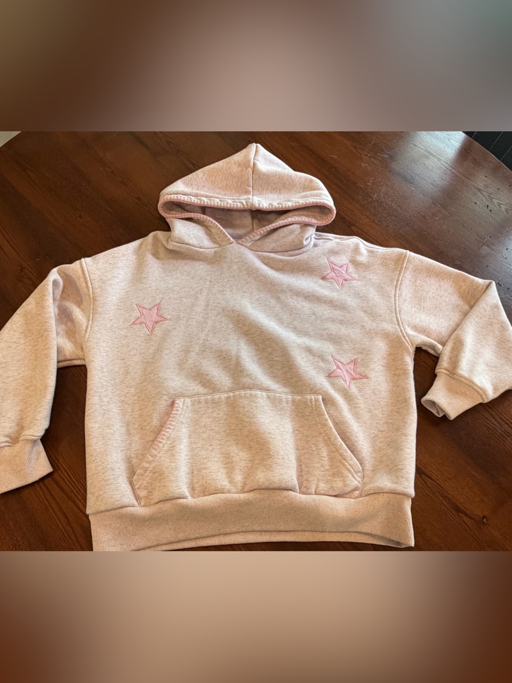 Altar'd State Light Pink Star Appliqué Hoodie